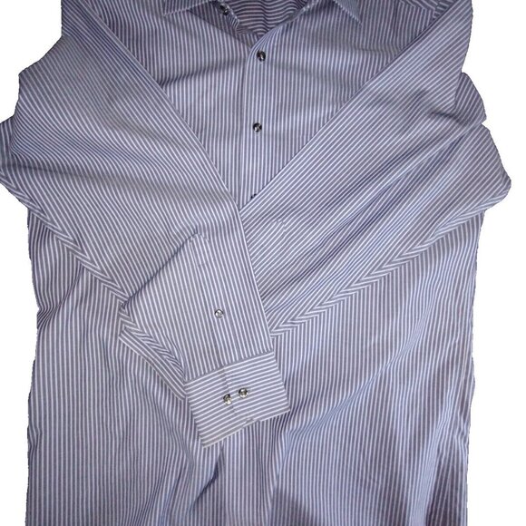 Donald J Trump Large Signature‎ Collection Blue Dress Shirt - Picture 1 of 6